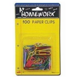 48 Bulk Paper Clips - 100ct.-1.25 - Vinyl Asst.cls. - Carded
