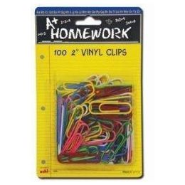 48 Bulk Paper Clips 100ct. Vinyl Carded Assorted Colors