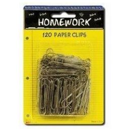 48 Bulk Paper Clips - 120ct.-1.25 - Silver Metal - Carded
