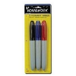 48 Bulk Permanent Markers - 3 Pk - Black, Blue, Red -Inks