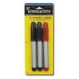 48 Bulk Permanent Markers 3-Pk Black Blue Red Inks