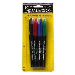 48 Bulk Permanent Markers - 4 Pk - Fine Point - Asst. Colors