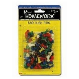 48 Bulk Push Pins - 120ct.- Assorted Colors Carded