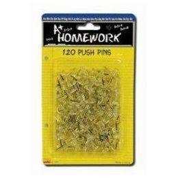96 Bulk Push Pins - 120ct.- Clear - Carded
