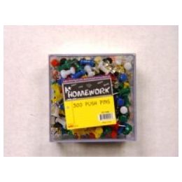48 Bulk Push Pins - 300ct.- Asst. Cls - Plastic Boxed