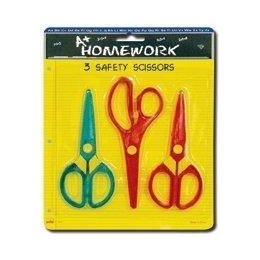 48 Bulk Wholesale School Safety Scissors - 3 Pack - 5. - All Plastic Asst.cls. - Wholesale Sock Deals