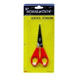 48 Bulk School Scissor - 4.5- Pointed Tip - Asst. Colors Carded