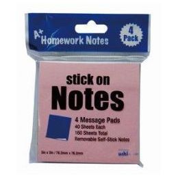 48 Bulk Stick On Notes 3x3 4pk 40 Sheet Ea 160 Sheets Total, 4 Colors