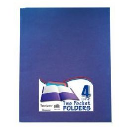 48 Bulk Two Pocket Folders -8.5 X 11 - Asst.colors -4 Pack Bag