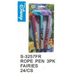 96 Bulk Fairies Pens On A Rope 3 Pack
