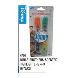 72 Bulk Jonas Bros Scented Highlighters 4 Pack