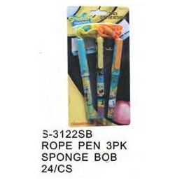96 Bulk Spongebob Pens On A Rope 3 Pack