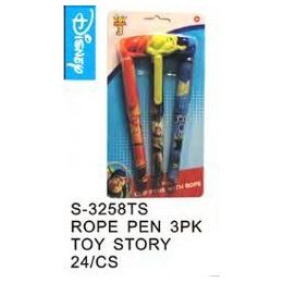 96 Bulk Toy Story Pens On A Rope 3 Pack