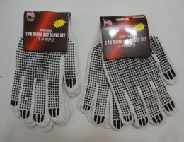 24 Bulk 2pr White Beaded Work Gloves