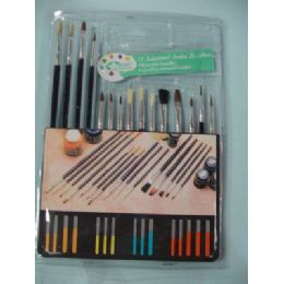 24 Bulk Artist Paintbrushes 15 Piece Set