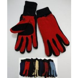 144 Bulk Ladies Cuffed Gloves With Suede Palm (two Tone)
