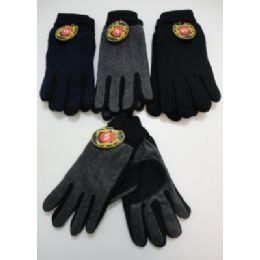72 Bulk Men's Cuffed Gloves With Suede Palm (two Tone)