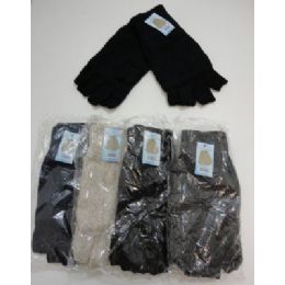 144 Bulk Men's Thermal Insulate Fingerless GloveS--Solid Color