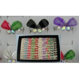 200 Bulk Adjustable RinG-2 Wing Butterfly With 2 Stones