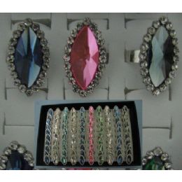 100 Bulk Adjustable RinG-Almond Shaped With 20 Stones
