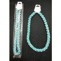 72 Bulk NecklacE-Turquoise 3pt Beads
