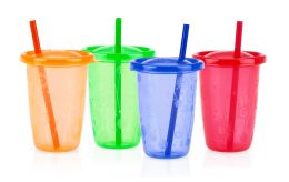 72 Bulk Nuby Wash Or Toss Cups With Straw + Lid 10 Oz (4-Pk)