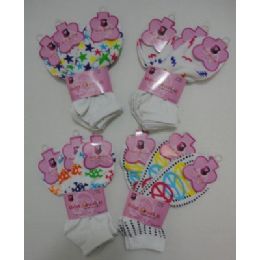 48 Bulk 3pr Anklets 9-11 Rainbow Prints Ankle Sock