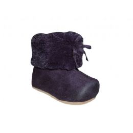 24 Bulk Girls Purple Microsude Plush Boots