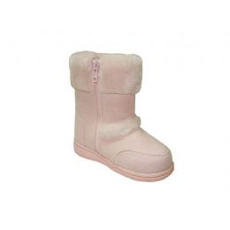 24 Bulk Pink Microsude Plush Boots