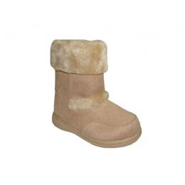 24 Bulk Beige Microsude Plush Boots
