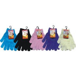 48 Bulk Ladies Chenille Glove Asst Colors