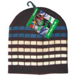 144 Bulk Winter Dot Stripe Hat