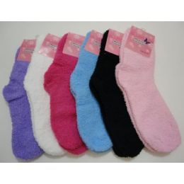 144 Bulk Fuzzy Socks 9-11 [solid Color]
