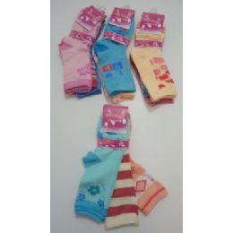 300 Bulk Girls Printed Crew Socks 6-8