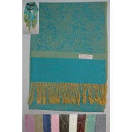 72 Bulk Pashmina With FringE--Paisley/solid Stripe