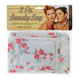144 Bulk 3 Piece Beauty Bag Asst Styles