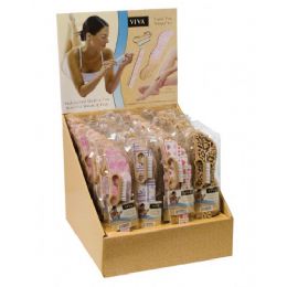 144 Bulk Viva Foot Scrapers With Nail Buffer In Display