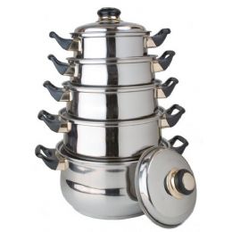 4 Bulk 10 Pc Stainless Steel Cooking Set With Lids