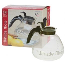 12 Bulk 12 Cup Whistling Glass Tea Kettle