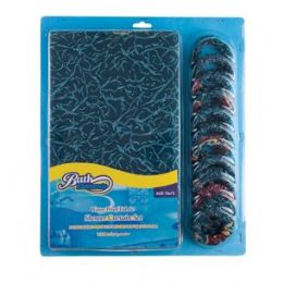 24 Bulk Item# 1008-B 70x72 Fabric Shower Curtain & Ring Set