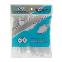 96 Bulk 60 Count Heavy Weight Assorted Plastic Cutlery