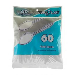 96 Bulk 60 Count Heavy Weight Plastic Spoons