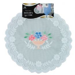 144 Bulk 2 Pc. 14" Rd. Airbrushed Lace Doilies