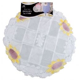144 Bulk 2 Pc. 14" Rd. Airbrushed Lace Doilies