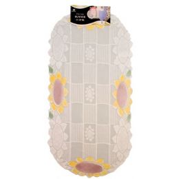 144 Bulk 15"x30" Oval Lace Sunflower Runner