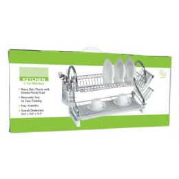 4 Bulk 2 Tier Chrome Kitchen Dish Rack