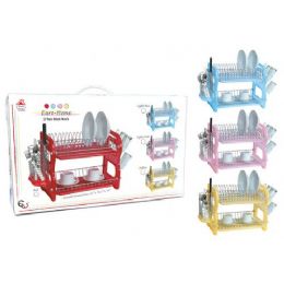 4 Bulk EurO-Home 2 Tier Dish Rack - Asst Colors