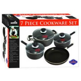 4 Bulk 7 Piece Heavy Gauge Non Stick Cookware Set