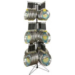 108 Bulk Polished Cast Aluminum Fry Pan Display Rack