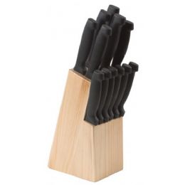 12 Bulk 13 Piece Stainless Steel Knife Set In Wood Block